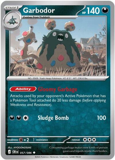 Garbodor (ME04: Chaos Rising) Near Mint Reverse Holofoil