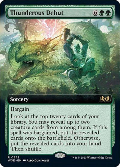 Thunderous Debut (Extended Art) (Wilds of Eldraine) Near Mint - Nick Nack's Full Frontal Attack