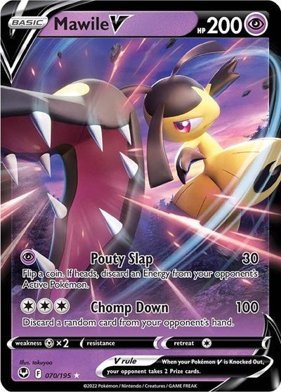 Mawile V (SWSH12: Silver Tempest) Near Mint Holofoil - Nick Nack's Full Frontal Attack