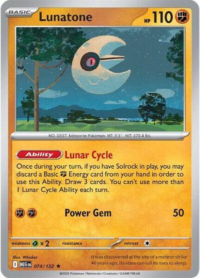Lunatone (ME01: Mega Evolution) Near Mint Reverse Holofoil - Nick Nack's Full Frontal Attack