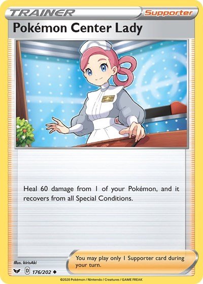 Pokemon Center Lady (SWSH01: Sword & Shield Base Set) Near Mint - Nick Nack's Full Frontal Attack