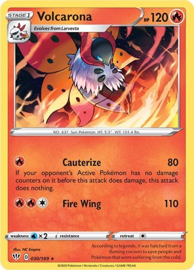 Volcarona (SWSH03: Darkness Ablaze) Near Mint - Nick Nack's Full Frontal Attack