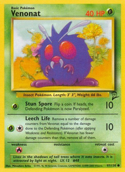 Venonat (Base Set 2) Light Play - Nick Nack's Full Frontal Attack
