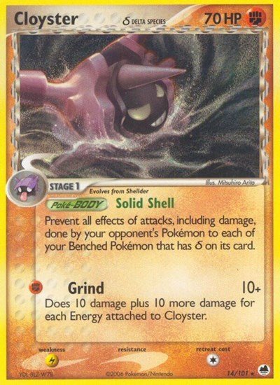 Cloyster (Delta Species) (Dragon Frontiers) Light Play - Nick Nack's Full Frontal Attack