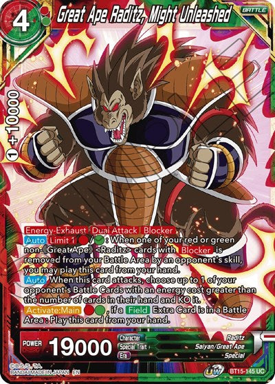 Great Ape Raditz, Might Unleashed (Saiyan Showdown) Near Mint Foil