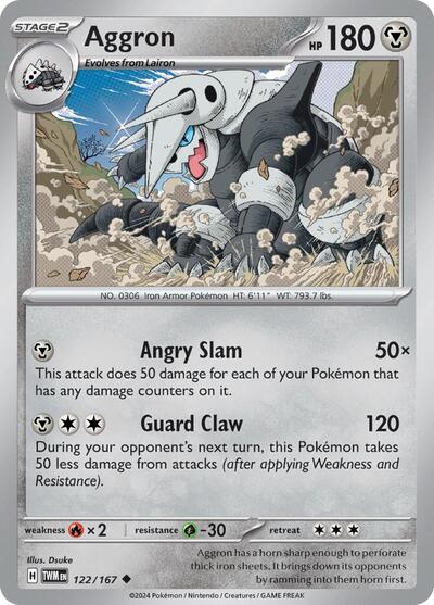 Aggron (SV06: Twilight Masquerade) Near Mint Reverse Holofoil - Nick Nack's Full Frontal Attack
