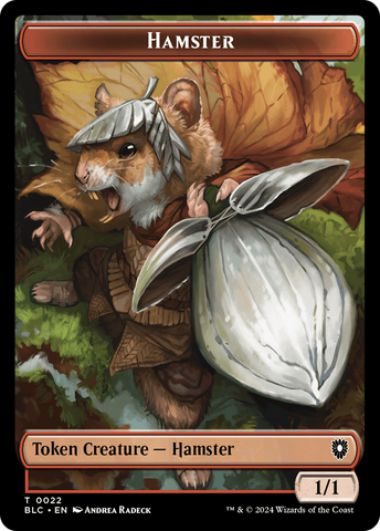 Hamster // Saproling Double-Sided Token [Bloomburrow Commander Tokens]