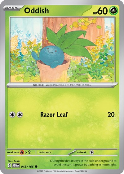 Oddish (Scarlet and Violet: 151) Near Mint Reverse Holofoil
