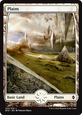 Plains (253) (Full Art) (Battle for Zendikar) Near Mint - Nick Nack's Full Frontal Attack