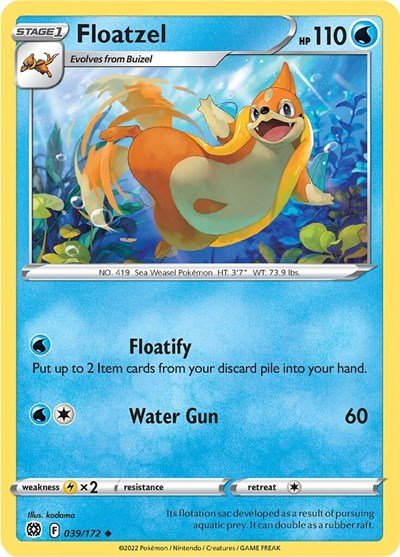 Floatzel (SWSH09: Brilliant Stars) Near Mint - Nick Nack's Full Frontal Attack