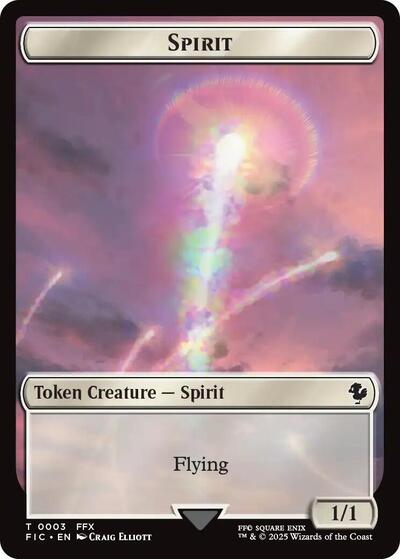 Spirit / Hero (0027) Double - Sided Token (Surge Foil) (Commander: FINAL FANTASY) Near Mint Foil - Nick Nack's Full Frontal Attack