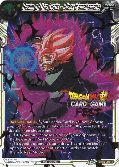 Realm of the Gods - Black Kamehameha (Card Game Fest 2022) (BT16-092) [Tarjetas de promoción del torneo] 