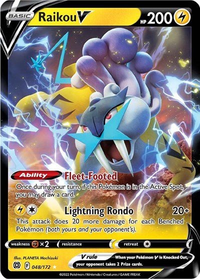 Raikou V (SWSH09: Brilliant Stars) Near Mint Holofoil - Nick Nack's Full Frontal Attack