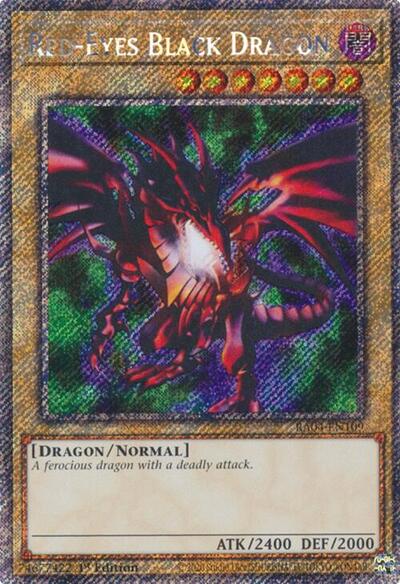 Red-Eyes Black Dragon (4th Art) (Platinum Secret Rare) (Quarter Century Stampede) Near Mint 1st Edition