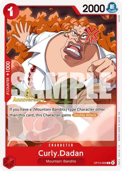 Curly.Dadan (Carrying On His Will: 3rd Anniversary Tournament Cards) Near Mint - Nick Nack's Full Frontal Attack