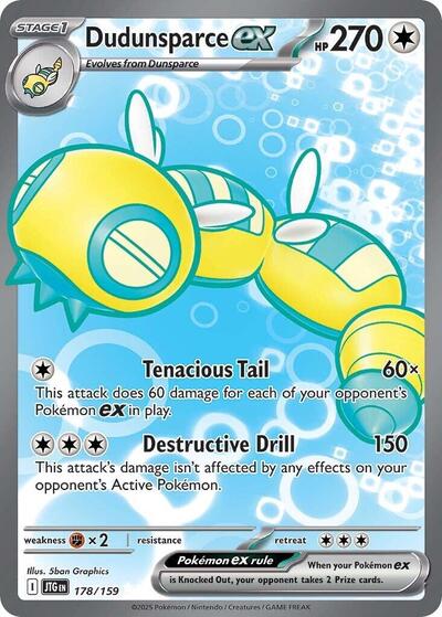 Dudunsparce ex - 178 (SV09: Journey Together) Near Mint Holofoil - Nick Nack's Full Frontal Attack