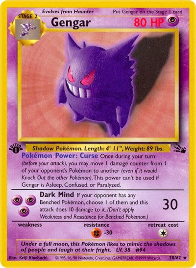 Gengar (20) (Fossil) Heavy Play Unlimited