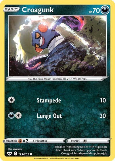 Croagunk (SWSH01: Sword & Shield Base Set) Near Mint - Nick Nack's Full Frontal Attack