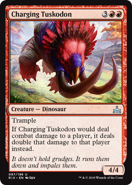 Charging Tuskodon (Rivals of Ixalan) Near Mint - Nick Nack's Full Frontal Attack