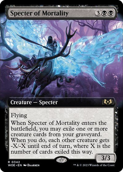 Specter of Mortality (Extended Art) (Wilds of Eldraine) Near Mint Foil - Nick Nack's Full Frontal Attack