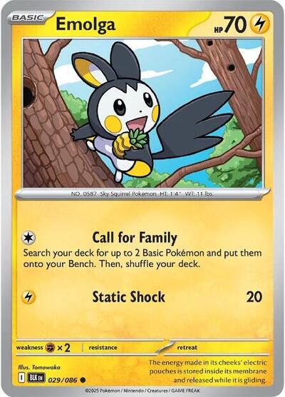 Emolga (SV: Black Bolt) Near Mint Reverse Holofoil - Nick Nack's Full Frontal Attack