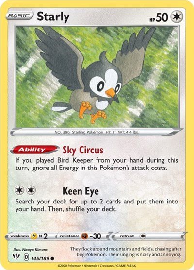 Starly (SWSH03: Darkness Ablaze) Near Mint - Nick Nack's Full Frontal Attack