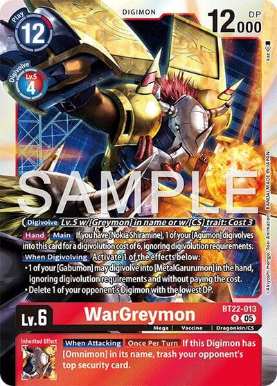 WarGreymon (Cyber Eden) Near Mint Foil - Nick Nack's Full Frontal Attack