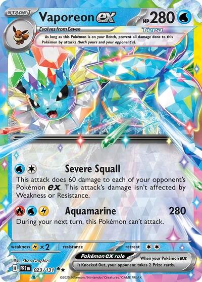Vaporeon ex - 023 (SV: Prismatic Evolutions) Near Mint Holofoil