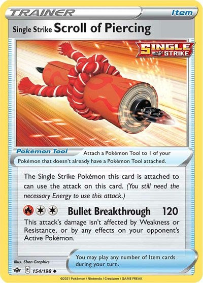 Single Strike Scroll of Piercing (SWSH06: Chilling Reign) Near Mint Reverse Holofoil