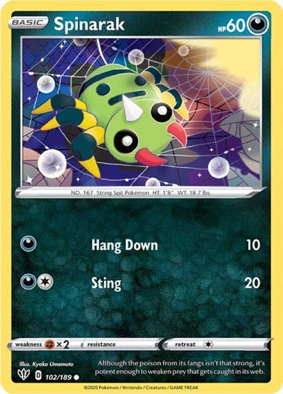 Spinarak (SWSH03: Darkness Ablaze) Near Mint - Nick Nack's Full Frontal Attack