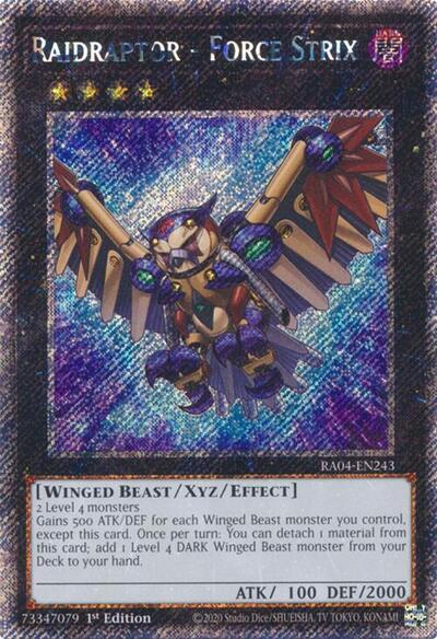 Raidraptor Force Strix (Platinum Secret Rare) (Quarter Century Stampede) Near Mint 1st Edition