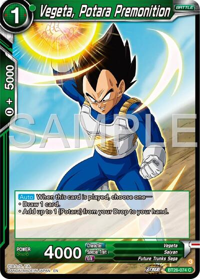 Vegeta, Potara Premonition (Ultimate Advent) Near Mint