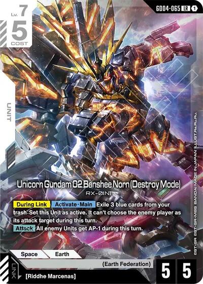 Unicorn Gundam 02 Banshee Norn (Destroy Mode) (Phantom Aria) Near Mint Holofoil