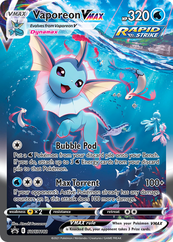 Vaporeon VMAX (SWSH182) (Tarjeta Jumbo) [Espada y Escudo: Black Star Promos] 