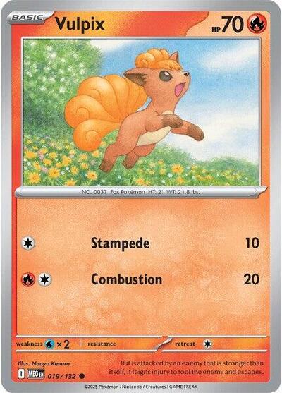 Vulpix - 019 (ME01: Mega Evolution) Near Mint Reverse Holofoil