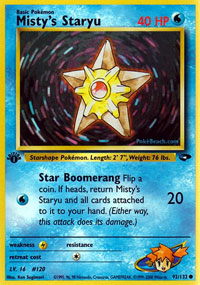 Misty's Staryu (Gym Challenge) Light Play 1st Edition