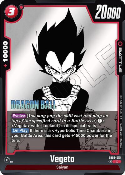 Vegeta SB02 - 015 (Manga Booster 02) Near Mint Holofoil - Nick Nack's Full Frontal Attack