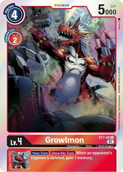 Growlmon (Starter Deck 07: Gallantmon) Near Mint Foil - Nick Nack's Full Frontal Attack