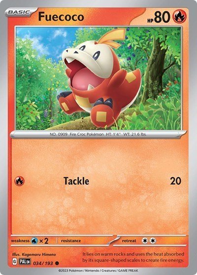 Fuecoco - 034/193 (Summer 2023 Collector Chest) (Miscellaneous Cards & Products) Near Mint Holofoil - Nick Nack's Full Frontal Attack