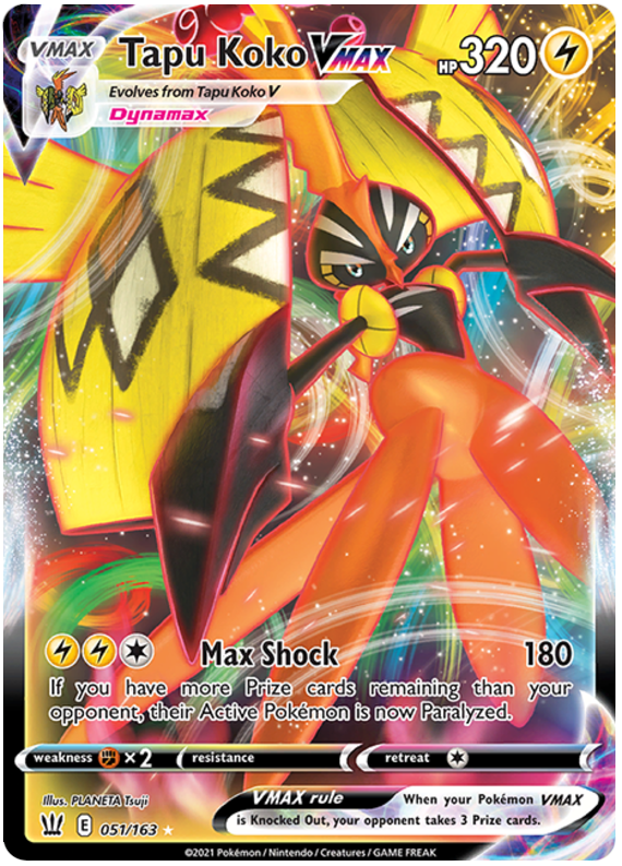 Tapu Koko VMAX (051/163) [Épée et bouclier : styles de combat] 