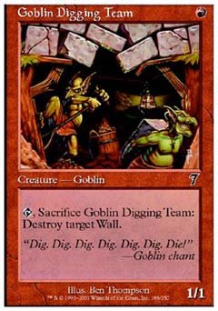 Goblin Digging Team (7th Edition) Light Play Foil - Nick Nack's Full Frontal Attack