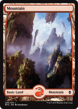 Mountain (266) (Full Art) (Battle for Zendikar) Near Mint - Nick Nack's Full Frontal Attack