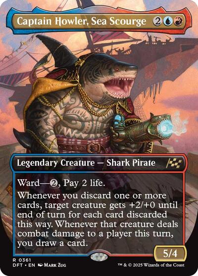 Captain Howler, Sea Scourge (Borderless) (Aetherdrift) Near Mint Foil - Nick Nack's Full Frontal Attack