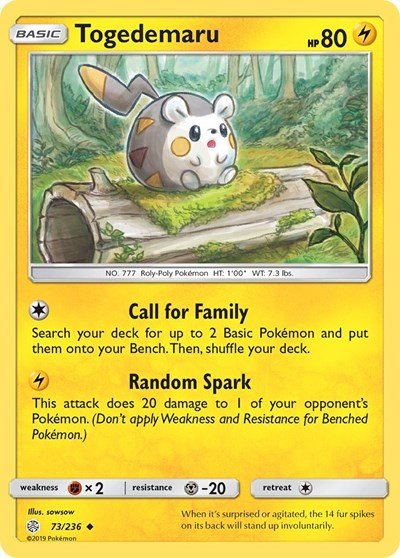 Togedemaru - 73 (SM - Cosmic Eclipse) Near Mint - Nick Nack's Full Frontal Attack