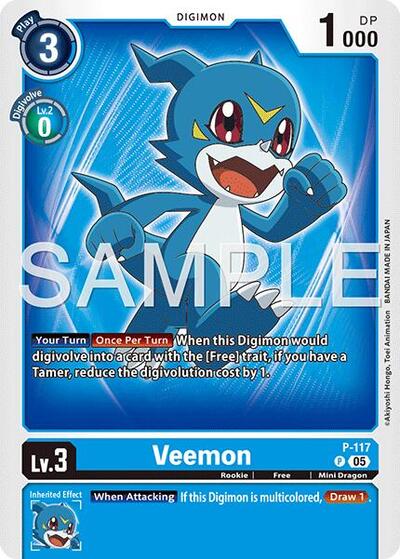 Veemon P - 117 (Reprint) (Advanced Booster Digimon Generation) Near Mint Foil - Nick Nack's Full Frontal Attack