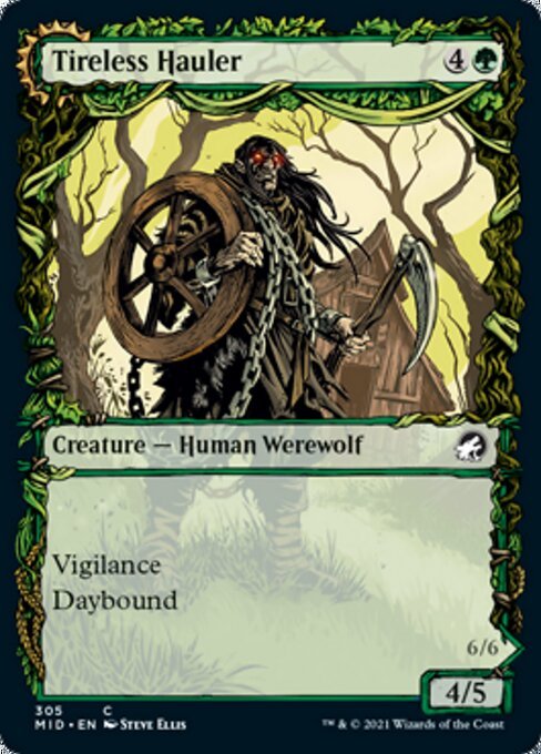 Tireless Hauler / Dire - Strain Brawler (Showcase) (Innistrad: Midnight Hunt) Near Mint - Nick Nack's Full Frontal Attack