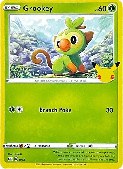 Grookey - 8 (McDonald's 25th Anniversary Promos) Near Mint Holofoil