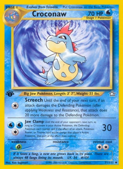 Croconaw (31) (Neo Genesis) Light Play 1st Edition