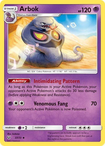 Arbok (Shining Legends) Near Mint - Nick Nack's Full Frontal Attack