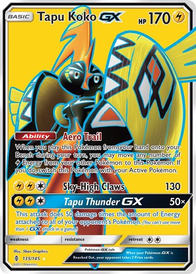 Tapu Koko GX (Full Art) (SM - Guardians Rising) Near Mint Holofoil